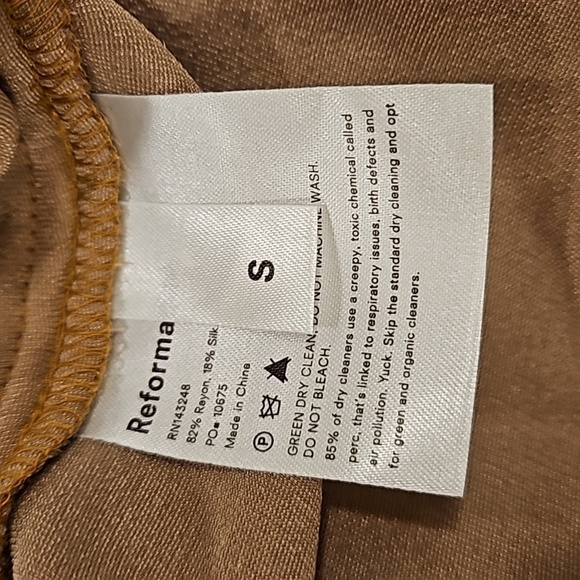 💕REFORMATION💕 Bohome Dress ~ Gold Small S NWT - Picture 14 of 15